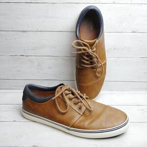 Goodfellow & CO Mens 11 Jack Faux Leather Sneakers Lace Up Brown Shoes READ DESC